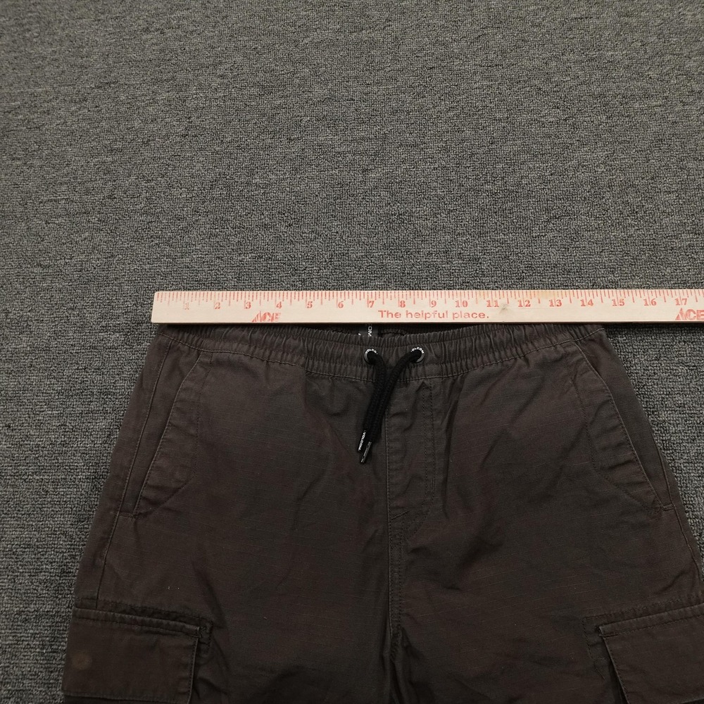 Volcom Pants Boys Large 12Y Brown Cargo Elastic Waist Drawstring Ripstop Cotton - Picture 7 of 11
